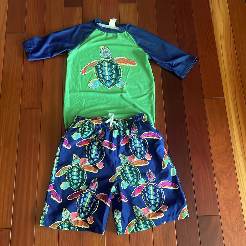 Millie and Max boys size 12 swim trunks and top